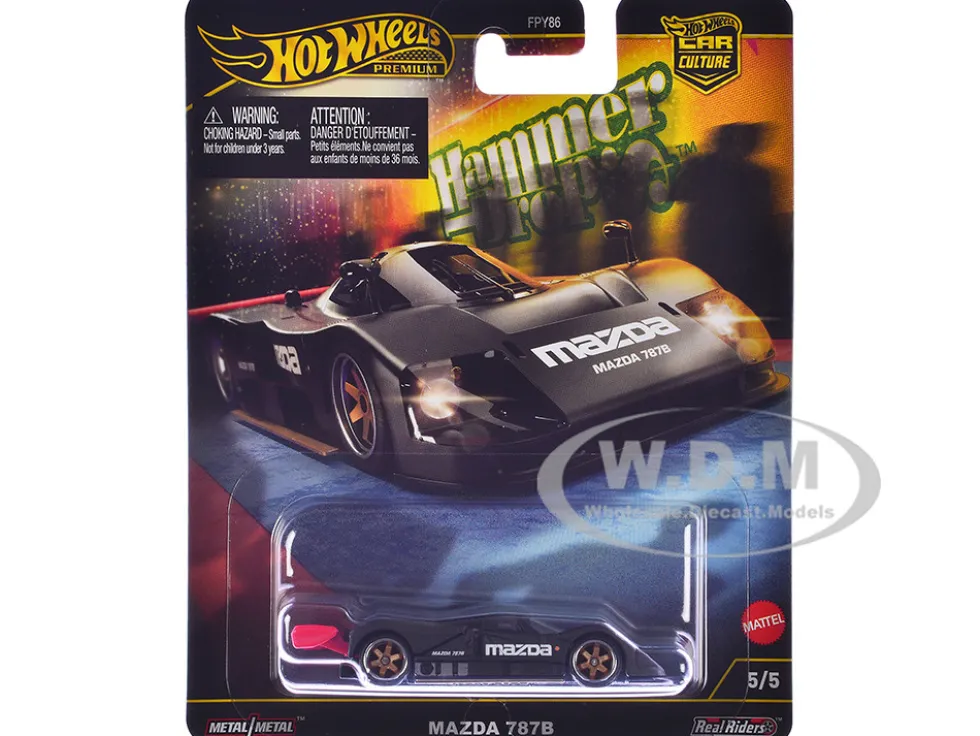 Mazda 787B Prototype Race Car Black "Hammer Drop" Series Diecast Model Car by Hot Wheels