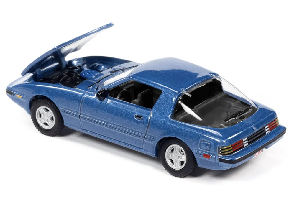 1982 Mazda RX-7 Blue Metallic 1981 Datsun 280ZX Orange Mist Metallic Import Heat Set of 2 Cars 1/64 Diecast Model Cars Johnny Lightning JLPK014 JLSP169 B