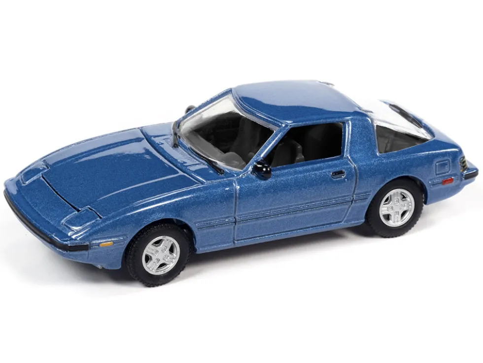 1982 Mazda RX-7 Blue Metallic 1981 Datsun 280ZX Orange Mist Metallic Import Heat Set of 2 Cars 1/64 Diecast Model Cars Johnny Lightning JLPK014 JLSP169 B