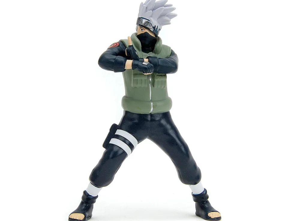 1993 Mazda RX 7 Dark Blue with Green Hood and Kakashi Hatake Diecast Figure Naruto Shippuden 2009 2017 TV Series Anime Hollywood Rides Series 1/24 Diecast Model Car Jada 34370