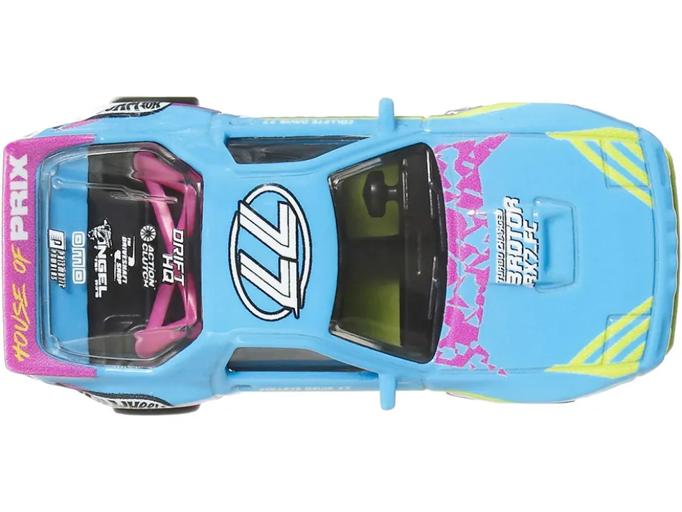 Mazda RX7 FC PANDEM Blue with Graphics "Silhouettes" Series Diecast Model Car by Hot Wheels