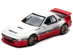 Mazda RX-7 (FC3S) "Pandem Rocket Bunny" White and Red with Black Stripes "The Model Car Show Singapore 2025 Event Edition" 1/64 Diecast Model Car by Inno Models