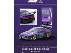 Mazda RX7 (FC3S) "Pandem Rocket Bunny" Kit Purple Metallic and Black 1/64 Diecast Model Car by Inno Models