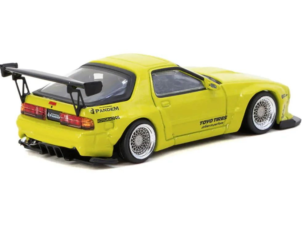 Mazda RX-7 FC3S Pandem Yellow Metallic "Road64" Series 1/64 Diecast Model Car by Tarmac Works