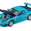 Mazda RX7 (FC3S) RE Amemiya RHD (Right Hand Drive) Light Blue with Carbon Hood "Tokyo Auto Salon 2026" 1/64 Diecast Model Car by Pop Race