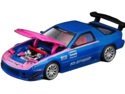 Mazda RX7 (FC3S) RE Amemiya RHD (Right Hand Drive) Blue Metallic with Pink Hood "APA XPO 2025 Exclusive" 1/64 Diecast Model Car by Pop Race
