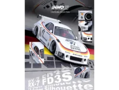 Mazda RX7 (FD3S) LB-Super Silhouette RHD (Right Hand Drive) #41 White with Stripes and Graphics 1/18 Model Car by Inno Models
