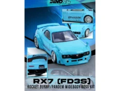 Mazda RX-7 (FD3S) RHD (Right Hand Drive) "Pandem Rocket Bunny" Light Blue 1/64 Diecast Model Car by Inno Models