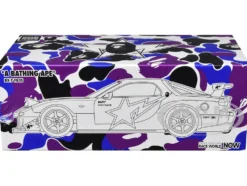 Mazda RX-7 (FD3S) RHD (Right Hand Drive) "BAPE (A Bathing Ape)" Purple Camouflage 1/64 Diecast Model Car by Pop Race