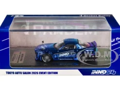 Mazda RX-7 (FD3S) RHD (Right Hand Drive) "Pandem Rocket Bunny" Blue Chrome "Tokyo Auto Salon 2026 Event Edition" 1/64 Diecast Model Car by Inno Models