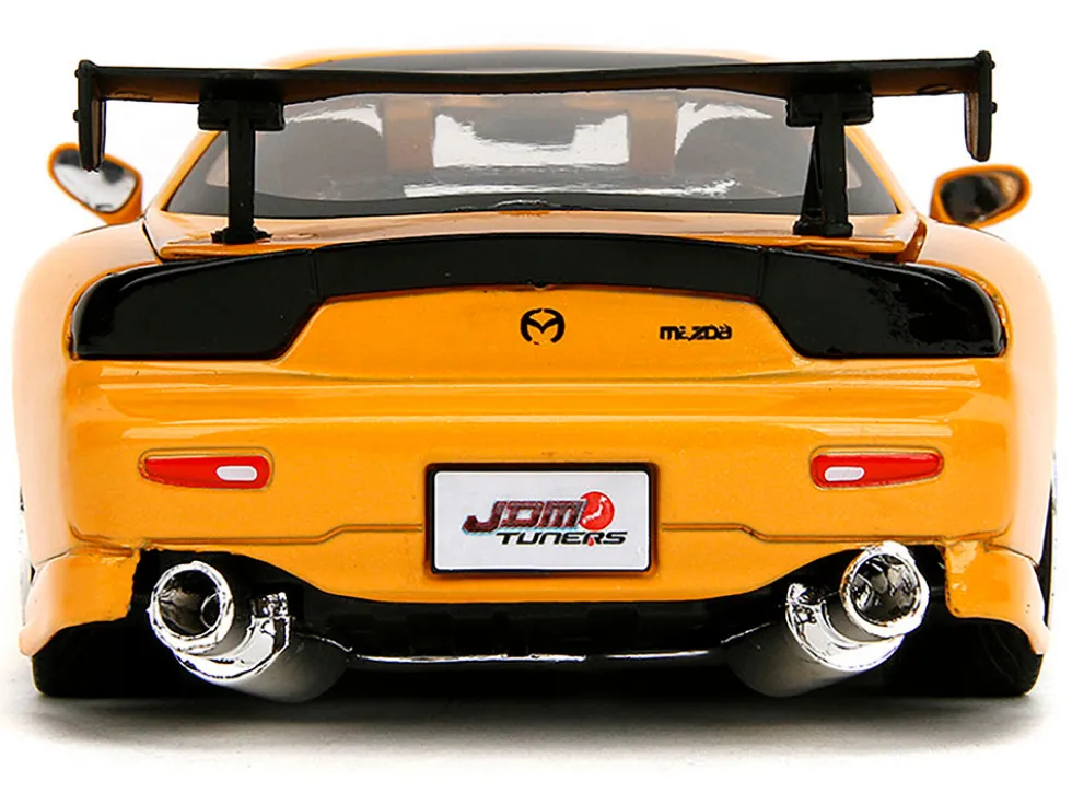 1993 Mazda RX-7 "HKS Power" Yellow with Carbon Hood "JDM Tuners" Series 1/24 Diecast Model Car by Jada