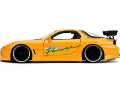 1993 Mazda RX-7 "HKS Power" Yellow with Carbon Hood "JDM Tuners" Series 1/24 Diecast Model Car by Jada