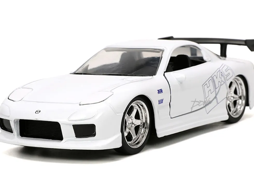 1993 Mazda RX-7 "HKS" White "The Fast and the Furious" (2001) Movie "25 Years of Fast & Furious" Series 1/32 Diecast Model Car by Jada