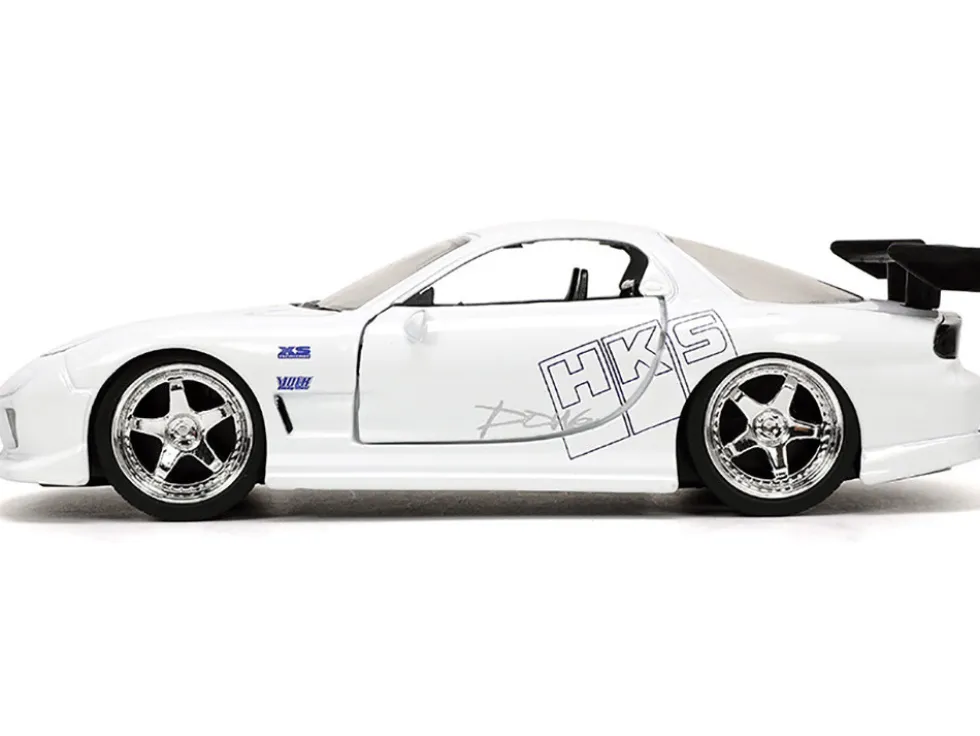 1993 Mazda RX-7 "HKS" White "The Fast and the Furious" (2001) Movie "25 Years of Fast & Furious" Series 1/32 Diecast Model Car by Jada