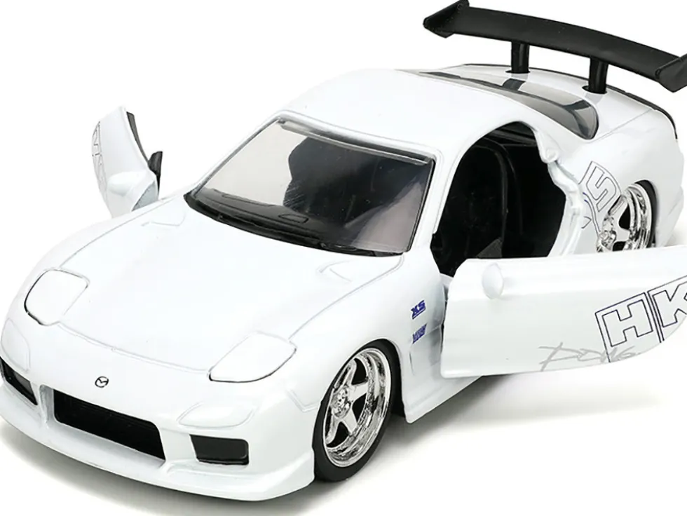 1993 Mazda RX-7 "HKS" White "The Fast and the Furious" (2001) Movie "25 Years of Fast & Furious" Series 1/32 Diecast Model Car by Jada