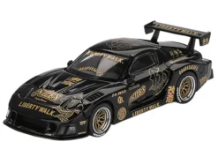 Mazda RX-7 LB-Super Silhouette "FD-NILES" Black with Gold Graphics Limited Edition 1/64 Diecast Model Car by Mini GT
