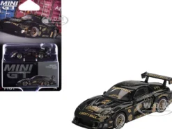Mazda RX-7 LB-Super Silhouette "FD-NILES" Black with Gold Graphics Limited Edition 1/64 Diecast Model Car by Mini GT