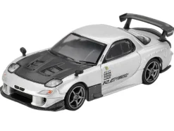 Mazda RX-7 RE-Amemiya Silver Metallic with Matt Black Hood Limited Edition 1/64 Diecast Model Car by Mini GT