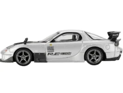 Mazda RX-7 RE-Amemiya Silver Metallic with Matt Black Hood Limited Edition 1/64 Diecast Model Car by Mini GT