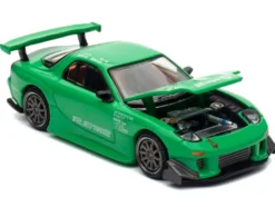 Mazda RX7 "RE Amemiya" Widebody RHD (Right Hand Drive) Green 1/64 Diecast Model Car by Pop Race