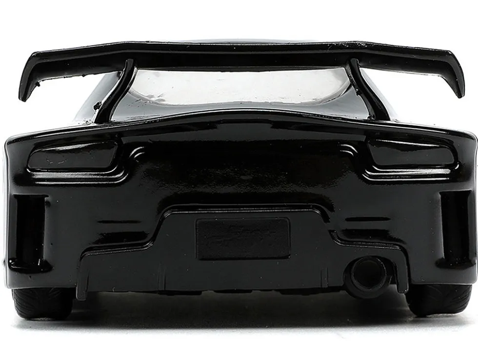 1995 Mazda RX 7 RHD Right Hand Drive Black and Black Panther Diecast Figure The Avengers Hollywood Rides Series 1/32 Diecast Model Car Jada 33078
