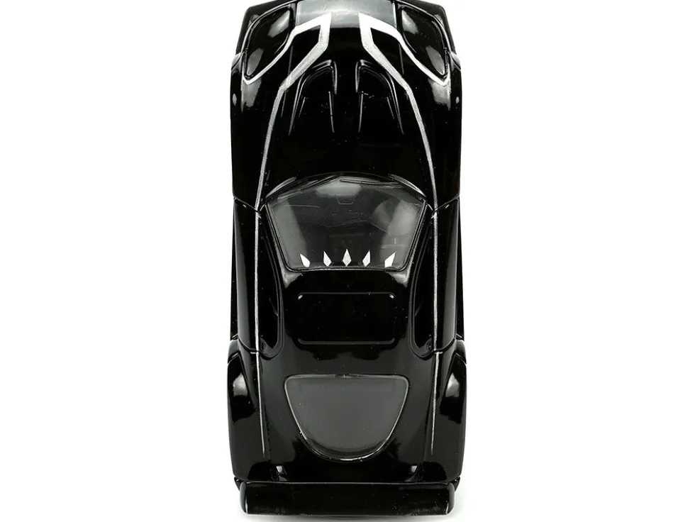 1995 Mazda RX 7 RHD Right Hand Drive Black and Black Panther Diecast Figure The Avengers Hollywood Rides Series 1/32 Diecast Model Car Jada 33078