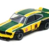 Mazda RX-3 Savanna RHD (Right Hand Drive) #1 "Katayama Racing Livery" Green and Yellow Striped 1/64 Diecast Model Car by Inno Models