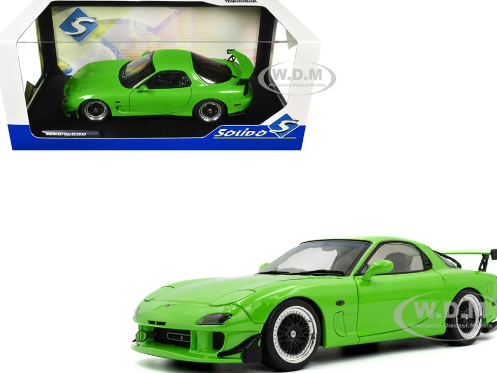 1999 Mazda RX7 Type RS (FD3RS) RHD (Right Hand Drive) Neon Green 1/18 Diecast Model Car by Solido