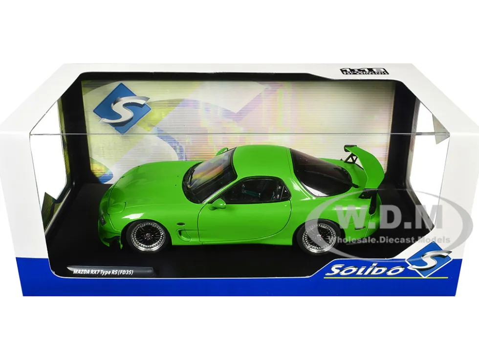 1999 Mazda RX7 Type RS (FD3RS) RHD (Right Hand Drive) Neon Green 1/18 Diecast Model Car by Solido