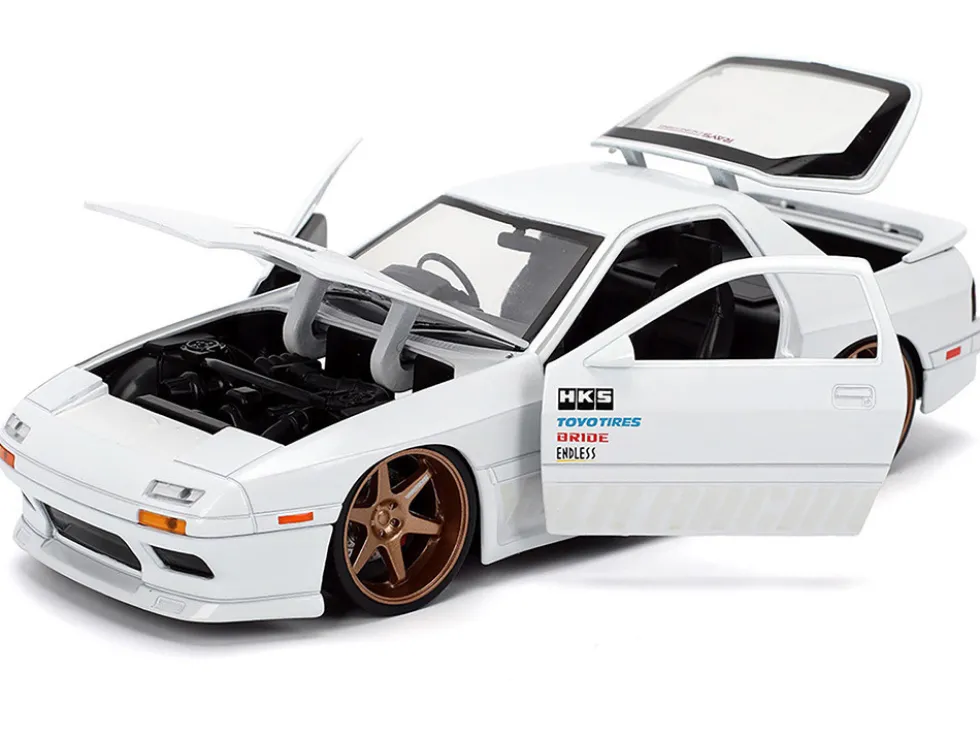 1985 Mazda RX-7 White "JDM Tuners" Series 1/24 Diecast Model Car by Jada