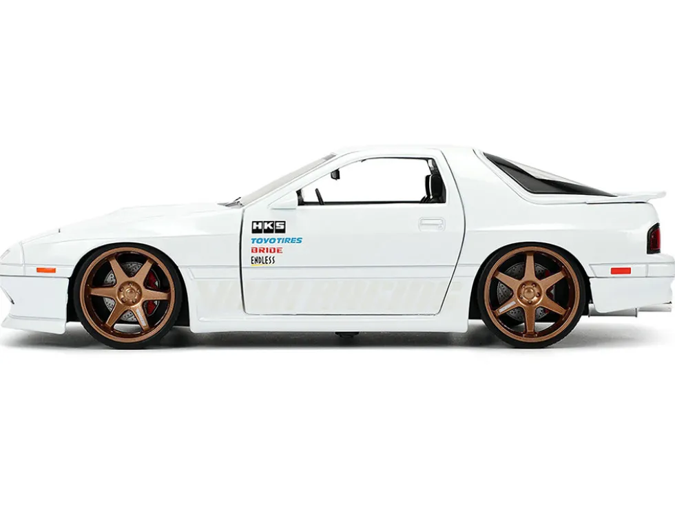 1985 Mazda RX-7 White "JDM Tuners" Series 1/24 Diecast Model Car by Jada