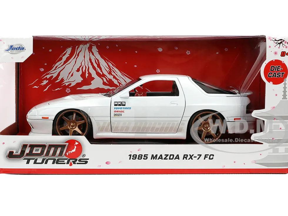1985 Mazda RX-7 White "JDM Tuners" Series 1/24 Diecast Model Car by Jada