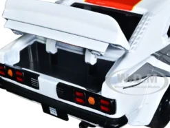 1974 Mazda RX-3 White Red Stripe Graphics Saitama Diecast Figure One Punch Man 2015-2019 TV Series 1/24 Diecast Model Car Jada 33688