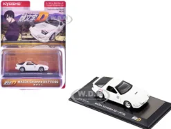 Mazda Savanna RX-7 (FC3S) RHD (Right Hand Drive) White "Initial D" Manga 1/64 Diecast Model Car by Kyosho