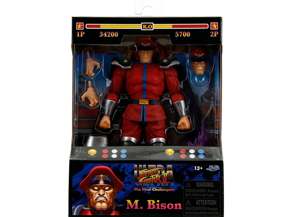 M. Bison 6" Moveable Figure with Accessories and Alternate Head and Hands "Ultra Street Fighter II: The Final Challengers" (2017) Video Game Model by Jada