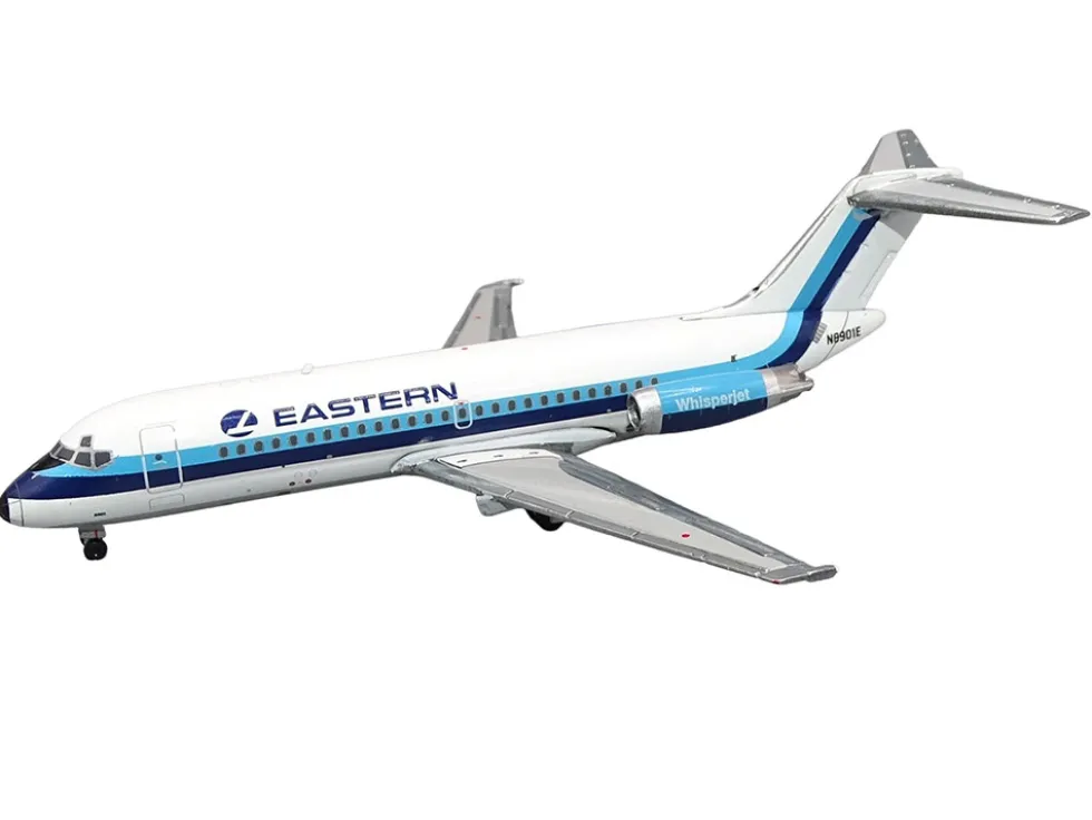 McDonnell Douglas DC-9-14 Commercial Aircraft "Eastern Air Lines" (N8901E) White with Blue Stripes 1/400 Diecast Model Airplane by V1:400