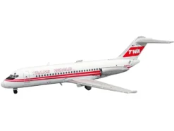 McDonnell Douglas DC-9-15 Commercial Aircraft "Trans World Airlines" (N1067T) White with Red Stripes 1/400 Diecast Model Airplane by V1:400