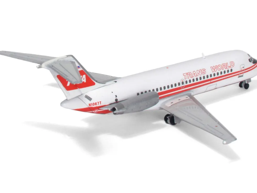 McDonnell Douglas DC-9-15 Commercial Aircraft "Trans World Airlines" (N1067T) White with Red Stripes 1/400 Diecast Model Airplane by V1:400