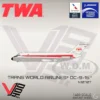 McDonnell Douglas DC-9-15 Commercial Aircraft "Trans World Airlines" (N1070T) White with Red Stripes 1/400 Diecast Model Airplane by V1:400