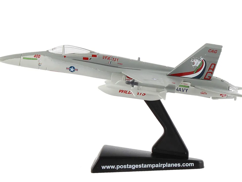 McDonnell Douglas F A 18C Hornet Fighter Aircraft VFA 131 Wildcats United States Navy 1/150 Diecast Model Airplane Postage Stamp PS5338-3