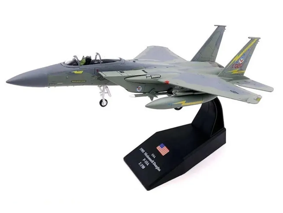McDonnell Douglas F-15A Eagle Aircraft "Spittin Kittens, 5th Fighter-Interceptor Squadron, Tactical Air Command, Minot AFB" (1985) United States Air Force 1/100 Diecast Model Airplane