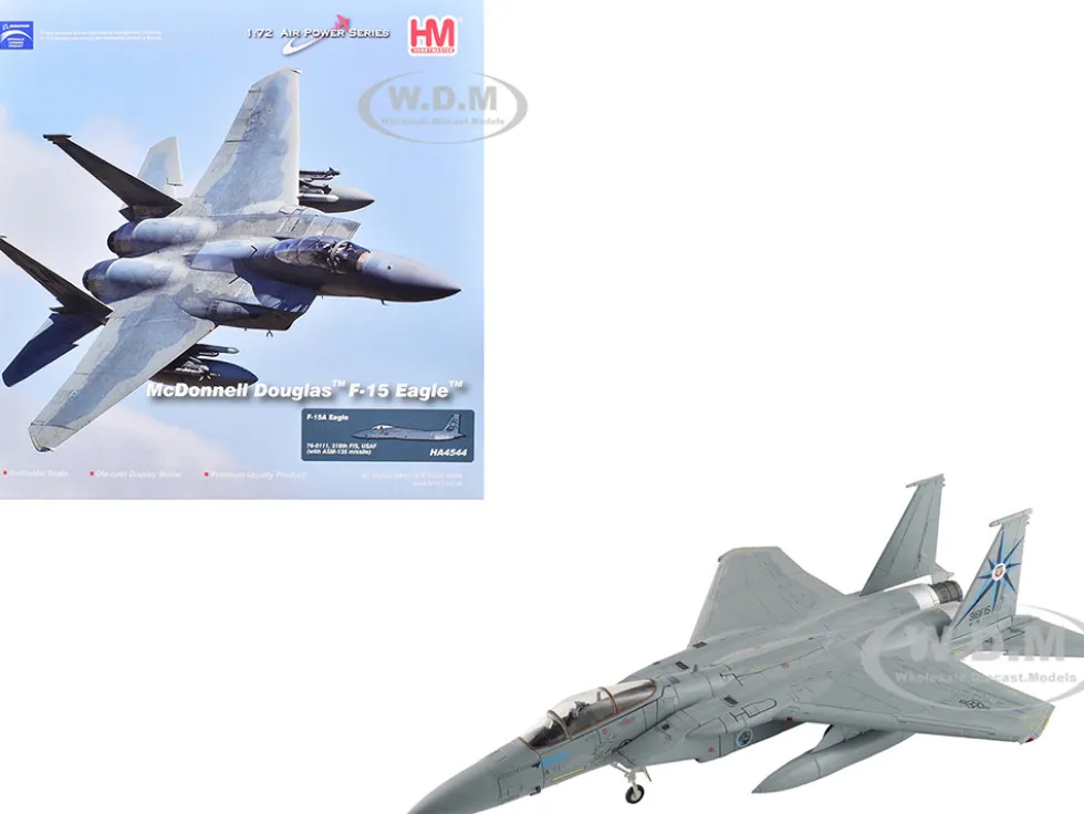 McDonnell Douglas F-15A Eagle Fighter Aircraft "76-0111, 318th Fighter Interceptor Squadron" United States Air Force "Air Power Series" 1/72 Diecast Model by Hobby Master