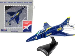 McDonnell Douglas F 4B Phantom II Fighter Aircraft Blue Angels United States Navy 1/155 Diecast Model Airplane Postage Stamp PS5384-5
