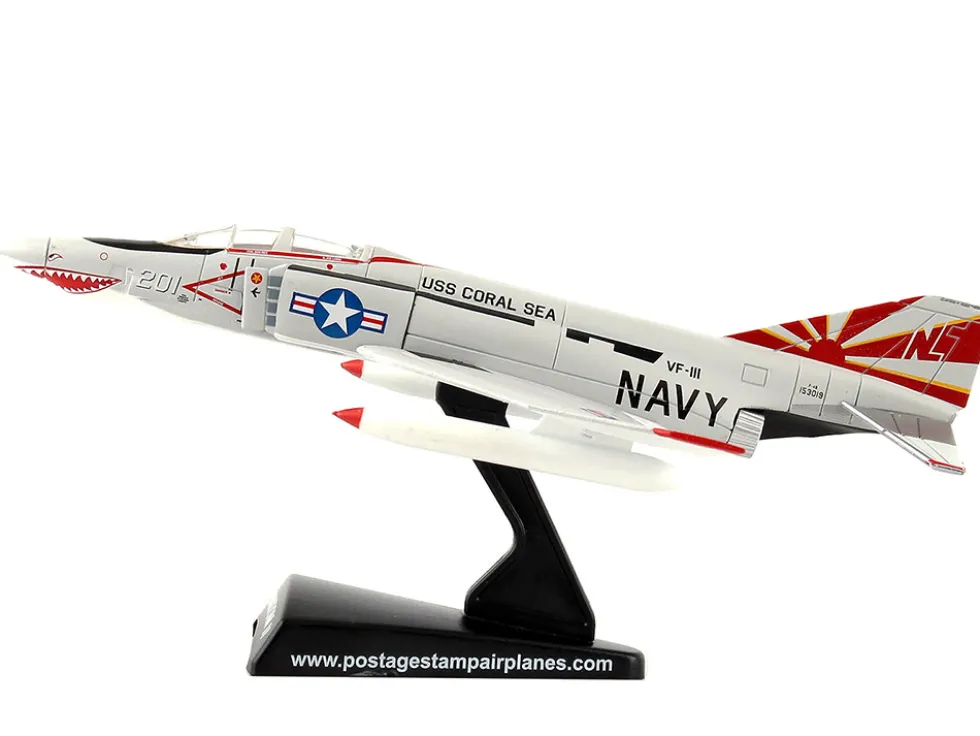 McDonnell Douglas F 4B Phantom II Fighter Aircraft VF 111 Sundowners United States Navy 1/155 Diecast Model Airplane Postage Stamp PS5384-3