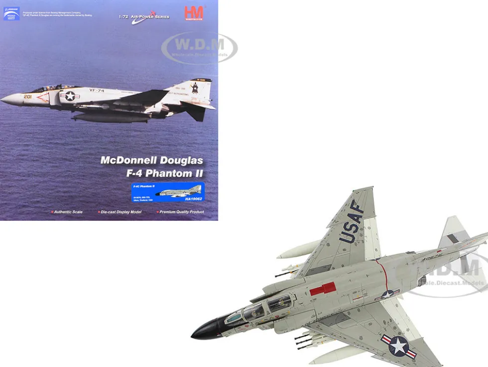 McDonnell Douglas F-4C Phantom II Fighter-Bomber Aircraft "45th TFS, Ubon, Thailand" (1965) United States Air Force "Air Power Series" 1/72 Diecast Model by Hobby Master