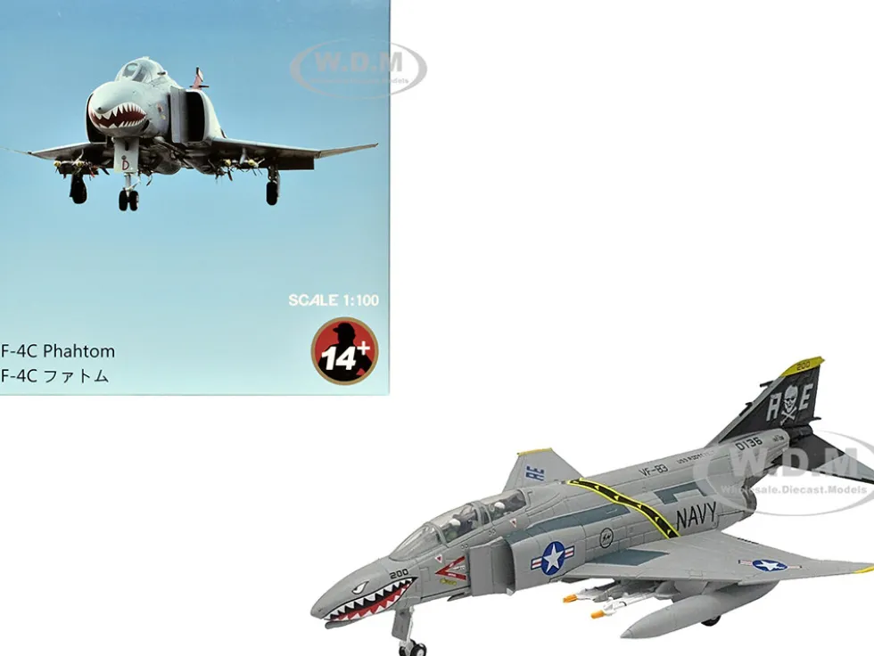 McDonnell Douglas F-4C Phantom II Fighter-Bomber Aircraft "Jolly Rogers/Sundowners" (2003) United States Navy 1/100 Diecast Model Airplane