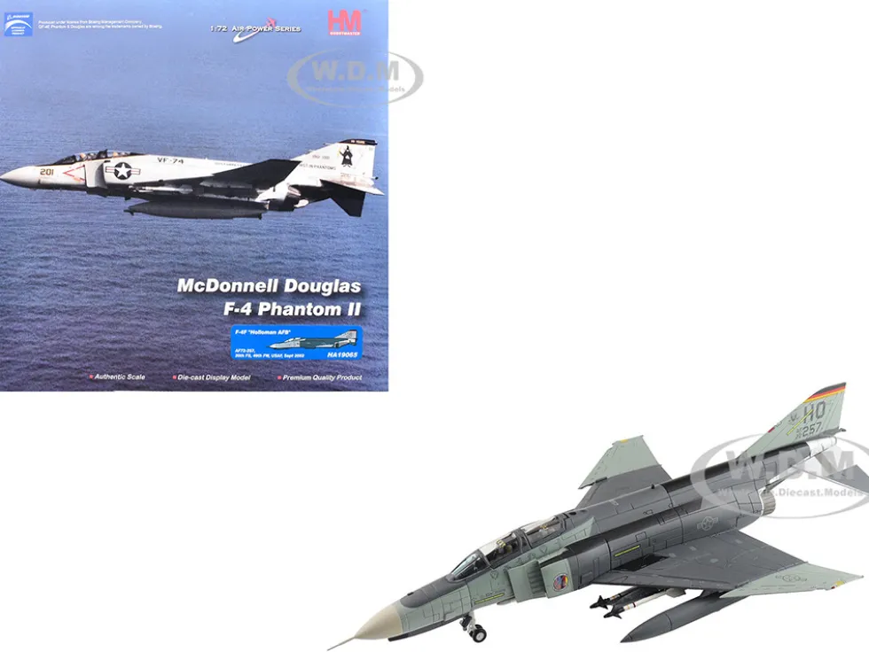 McDonnell Douglas F-4F Phantom II Fighter-Bomber Aircraft "AF72-257, 20th Fighter Squadron, 49th Fighter Wing, Holloman AFB" (2002) United States Air Force "Air Power Series" 1/72 Diecast Model by Hobby Master