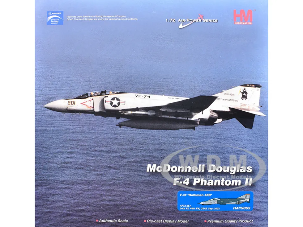 McDonnell Douglas F-4F Phantom II Fighter-Bomber Aircraft "AF72-257, 20th Fighter Squadron, 49th Fighter Wing, Holloman AFB" (2002) United States Air Force "Air Power Series" 1/72 Diecast Model by Hobby Master