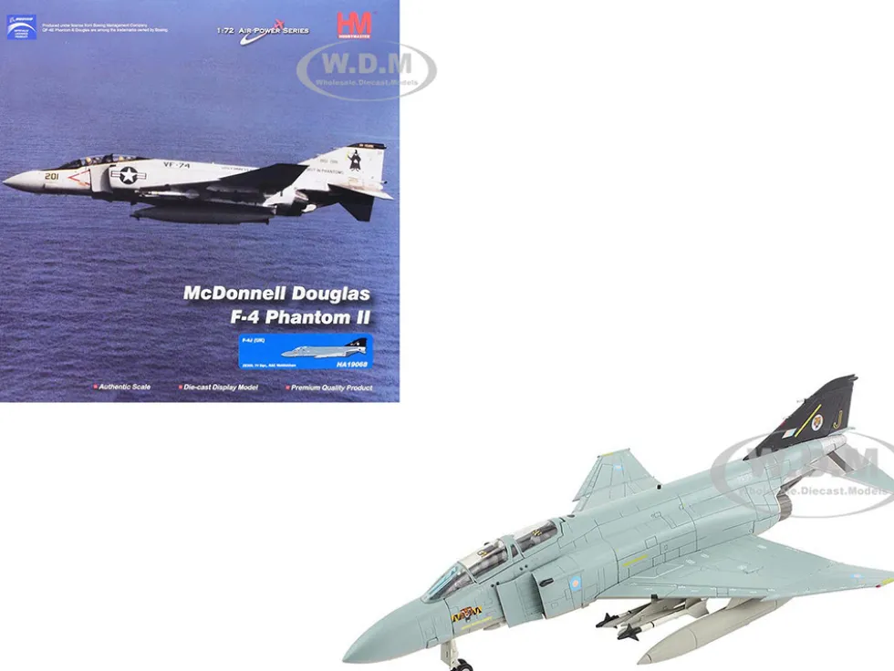 McDonnell Douglas F-4J(UK) Phantom II Fighter-Bomber Aircraft "ZE359, AF Wattisham, England" British Royal Air Force "Air Power Series" 1/72 Diecast Model by Hobby Master