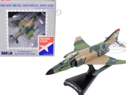 McDonnell Douglas F 4 Phantom II Fighter Aircraft Southeast Asia Camouflage United States Air Force 1/155 Diecast Model Airplane Postage Stamp PS5384-6